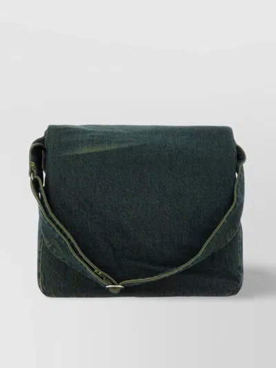 Our Legacy Cross-body Bag With Adjustable Strap And Denim Texture