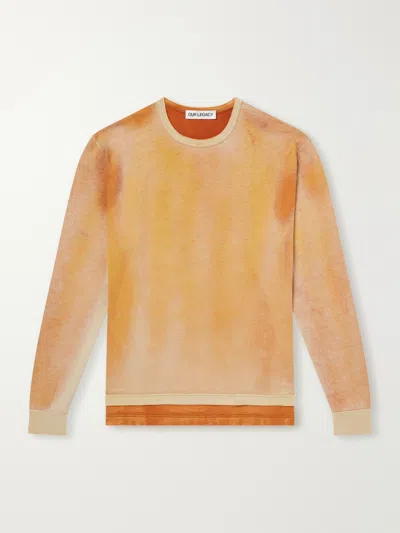 Our Legacy Cruise Faded-effect Cotton-jersey T-shirt In Orange
