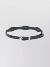 Our Legacy Curved Leather Belt Adjustable Length In Black