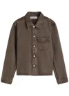 Our Legacy Rebirth Denim Jacket Featuring Chest Pocket In Chocolate