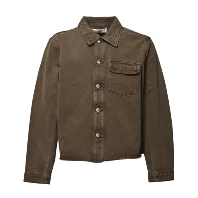 OUR LEGACY OUR LEGACY CUT REBIRTH JACKET IN BROWN DYED COTTON