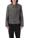 Our Legacy Long-sleeved Denim Jacket In Olive