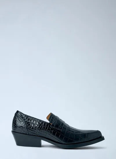 Our Legacy Cypher Croc-embossed Leather Loafers In Multi