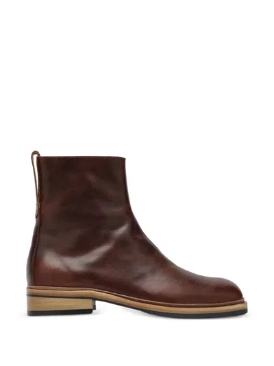 Our Legacy Daimono Zipped Boots In Brown