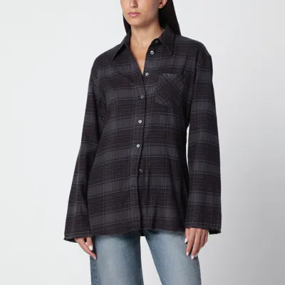 Our Legacy Daisy Checked Cotton Flannel Shirt In Black