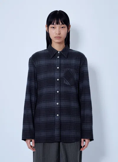 Our Legacy Checked Cotton-flannel Shirt In Blue