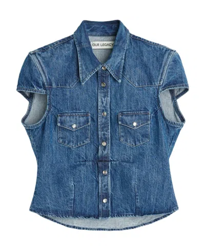 Our Legacy Daisy Short-sleeved Shirt In Blue