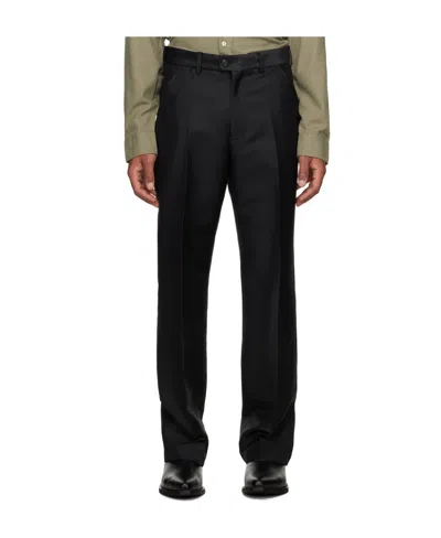 Our Legacy Black Virgin Wool Sailor Trousers In Maitre D Black Wool