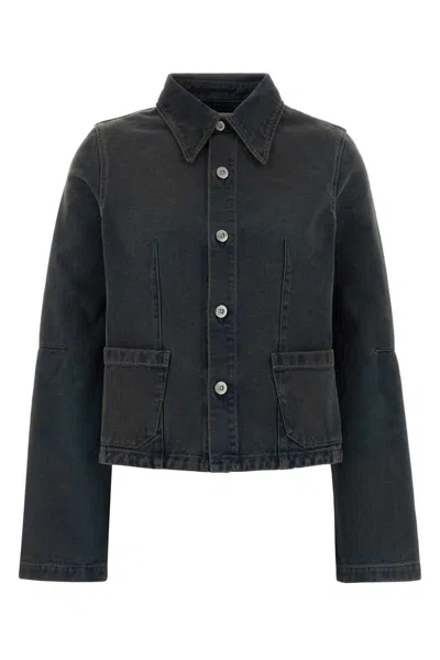 Our Legacy Denim Jacket Collared Front Pockets Long Sleeves In Black
