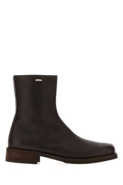 Our Legacy Dark Brown Leather Camion Ankle Boots