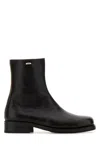 Our Legacy Dark Brown Leather Camion Boots In Black
