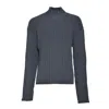 Our Legacy Dark Grey Wool Funnel Neck Sweater In Grey