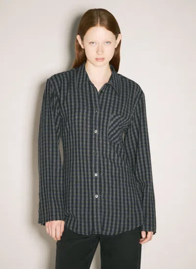 Our Legacy Navy Daisy Shirt In Grey
