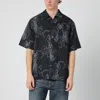 Our Legacy Mens Death Paisley Print Graphic-print Short-sleeve Cotton And Linen Shirt In Black