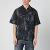 Our Legacy Mens Death Paisley Print Graphic-print Short-sleeve Cotton And Linen Shirt In Black