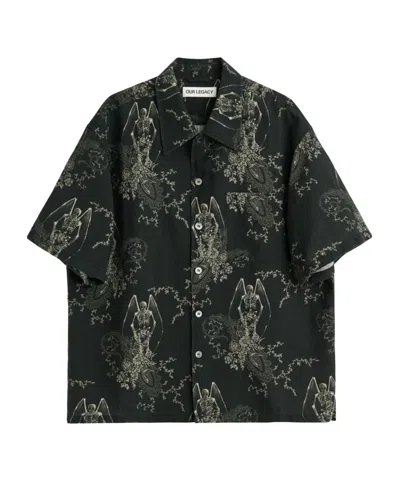 Our Legacy Mens Death Paisley Print Graphic-print Short-sleeve Cotton And Linen Shirt In Multi