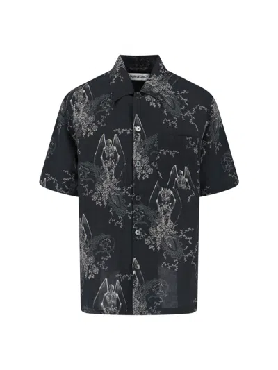 Our Legacy Mens Death Paisley Print Graphic-print Short-sleeve Cotton And Linen Shirt In Multi