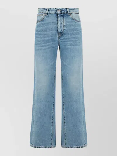 Our Legacy Denim High-rise Wide-leg Paneled Jeans In Blue