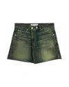Our Legacy Denim Mini Skirt With Vintage Wash In Green