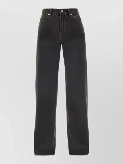 Our Legacy Denim Trousers Belt Loops Contrast Stitching In Black