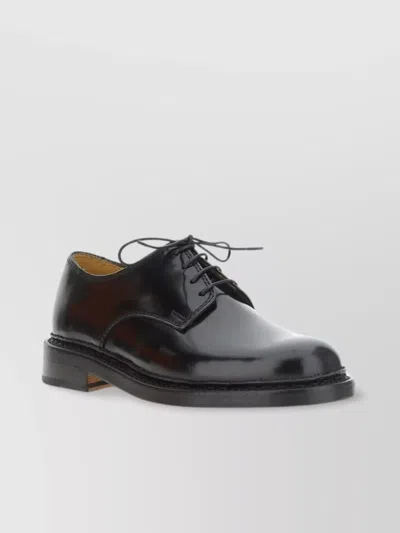 Our Legacy Derby Shoes With Low Block Heel And Round Toe In Black