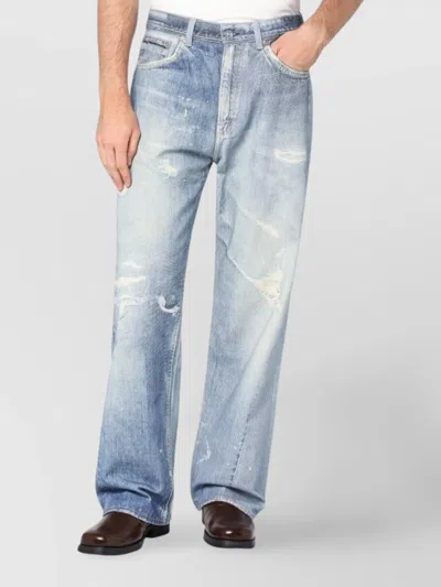 OUR LEGACY DISTRESSED LIGHT RIPPED DENIM JEANS