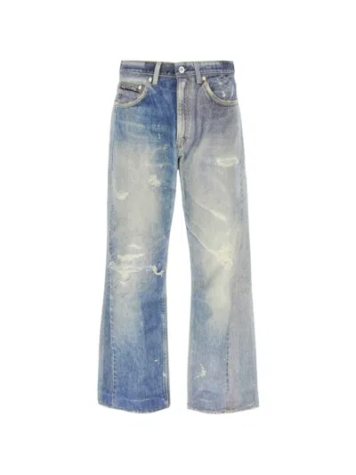 Our Legacy Distressed Straight-leg Washed Jeans In Blue