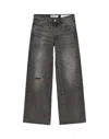 Our Legacy Distressed Wide-leg Jeans With Faded Black Wash In Gray