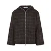 Our Legacy Textured Full Zip Hood Sweatshirt With Cozy Hood In Brown