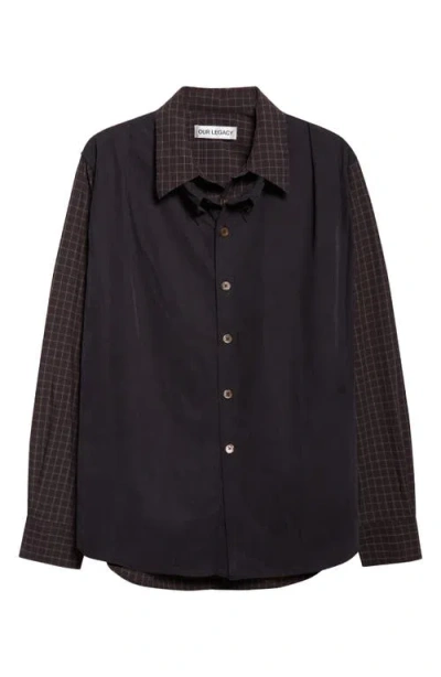 Our Legacy Double Borrowed Button-up Shirt In Blue