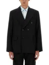 Our Legacy Double-breasted Unstructured Wool Blazer In Black