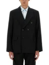 Our Legacy Double-breasted Unstructured Wool Blazer In Black