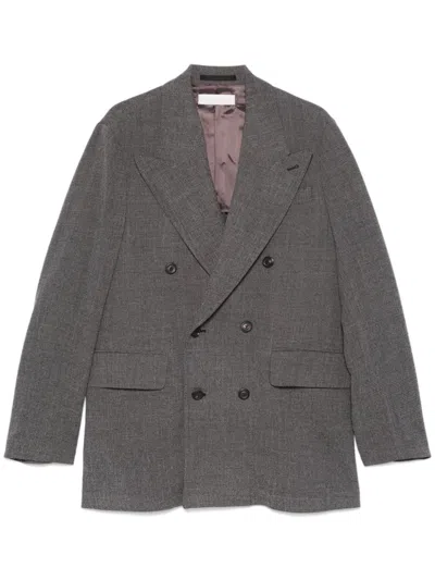 Our Legacy Gray Sharp Db Blazer In Black Tv Static Moul