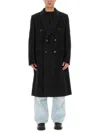 Our Legacy Oversize Double-breasted Coat Notched Lapels In Black