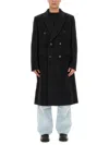 Our Legacy Oversize Double-breasted Coat Notched Lapels In Black