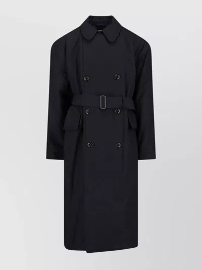 Our Legacy Double-breasted Jacket Belted At The Waist In Black