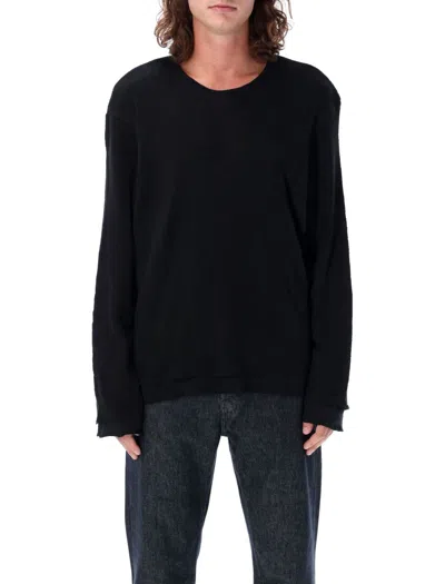 Our Legacy Relaxed-fit Black Wool Sweater With Raw Edges