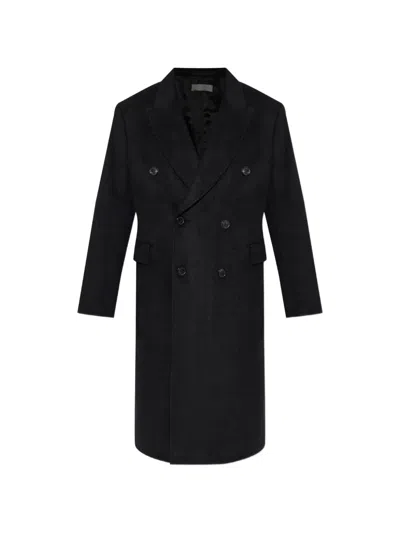 Our Legacy Double-breasted Hairy-wool Coat In Black