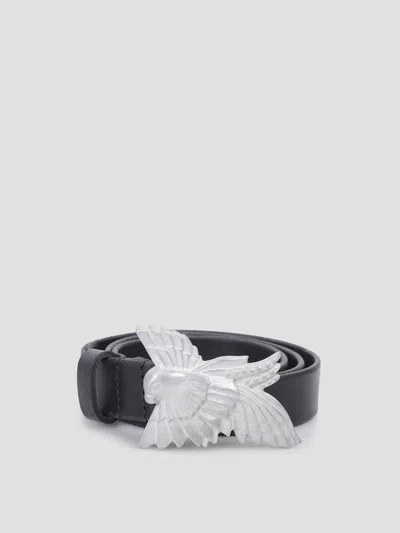 Our Legacy Dove Belt In Oily Black Leather