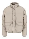 Our Legacy Taupe Grey Inhale Puffer Jacket In Beige