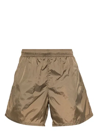 Our Legacy Drape Tech Trunk Swimsuit Men Green Olive In Polyamide In Brown