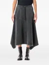 Our Legacy Lounge Cotton Skirt With Asymmetric Hem In Gray