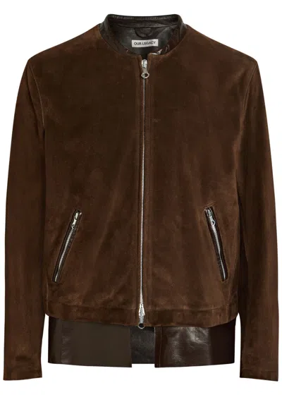 Our Legacy Drift Zip-fastening Suede Jacket In Brown