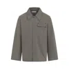 Our Legacy Straight-cut Casual Jacket With Pointed Collar In Green