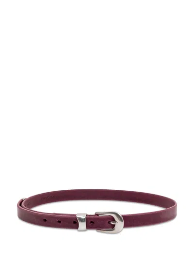 Our Legacy Elegant Leather Belt Sottile Edition In Shadow Berry