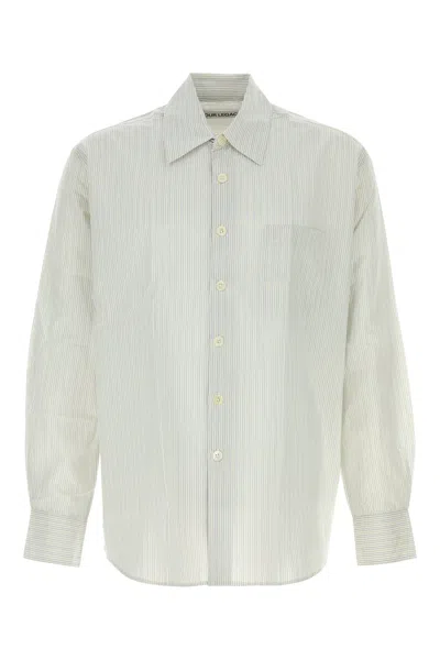 Our Legacy Embroidered Cotton Blend Oversize Shirt In White