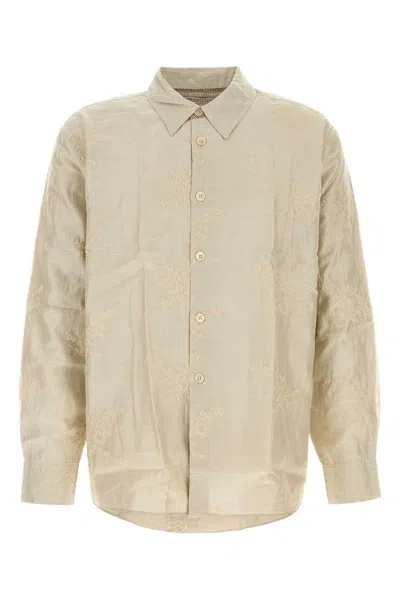 Our Legacy Embroidered Jersey Oversize Shirt In White