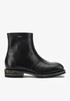 Our Legacy Black Leather Ankle Boots In Black