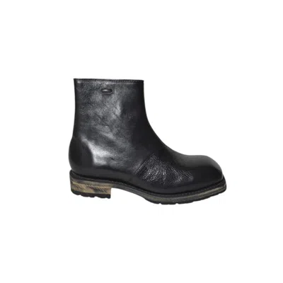 Our Legacy Engine Black Leather Boots In Multi