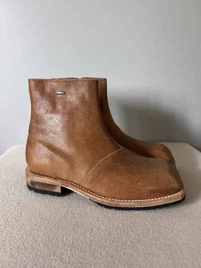 Pre-owned Our Legacy Engine Boots In Sunset Sand Leather In Brown